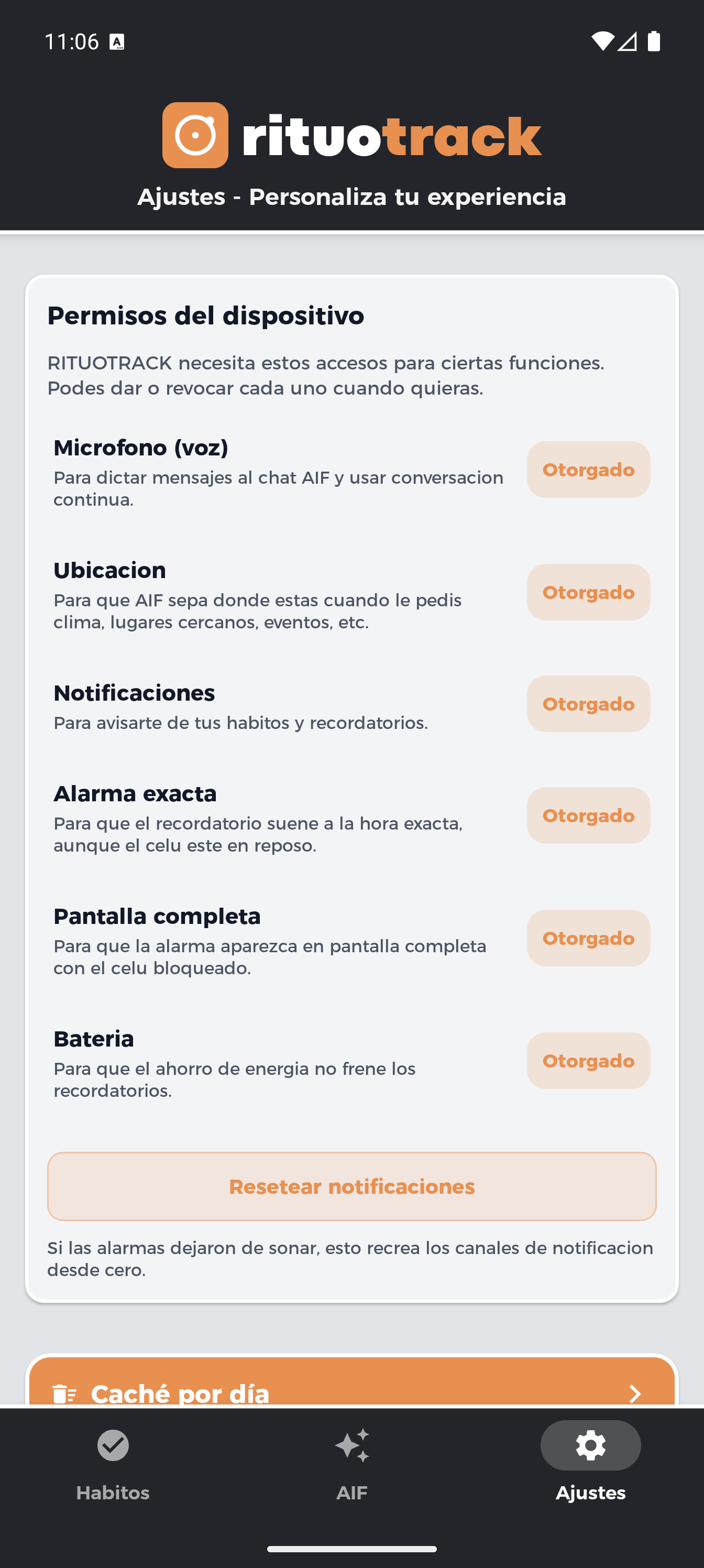Permisos del dispositivo